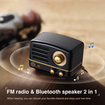 MUZEN OTR Metal Wireless Portable FM Radio Bluetooth Speaker: Black - Joy