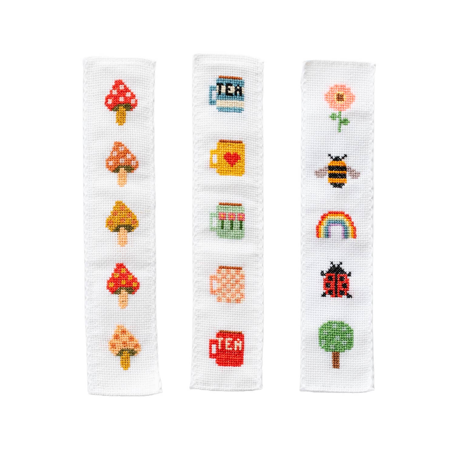 Nature Rainbow Cross Stitch Bookmark Kit Beginner Friendly - Joy