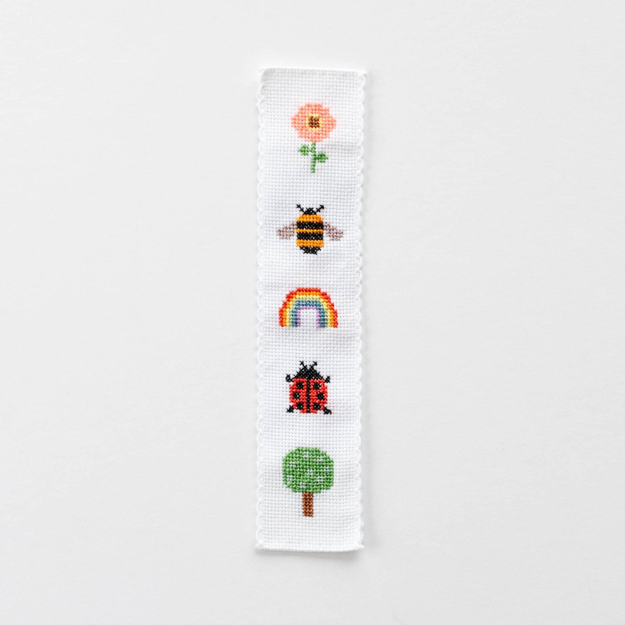 Nature Rainbow Cross Stitch Bookmark Kit Beginner Friendly - Joy