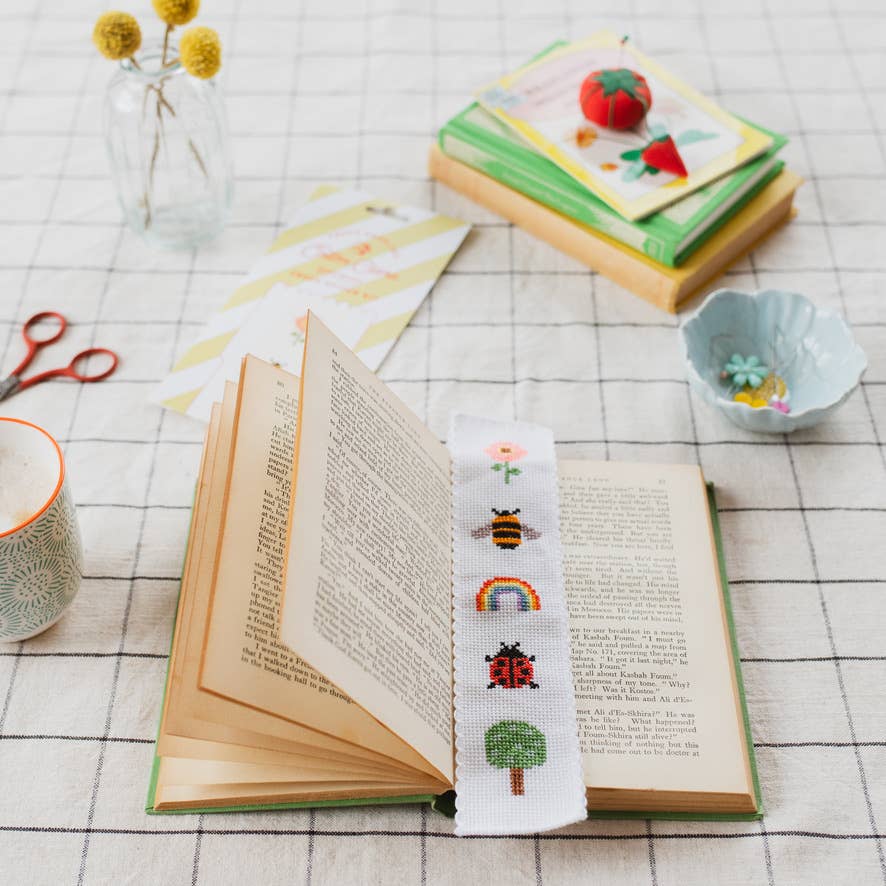 Nature Rainbow Cross Stitch Bookmark Kit Beginner Friendly - Joy