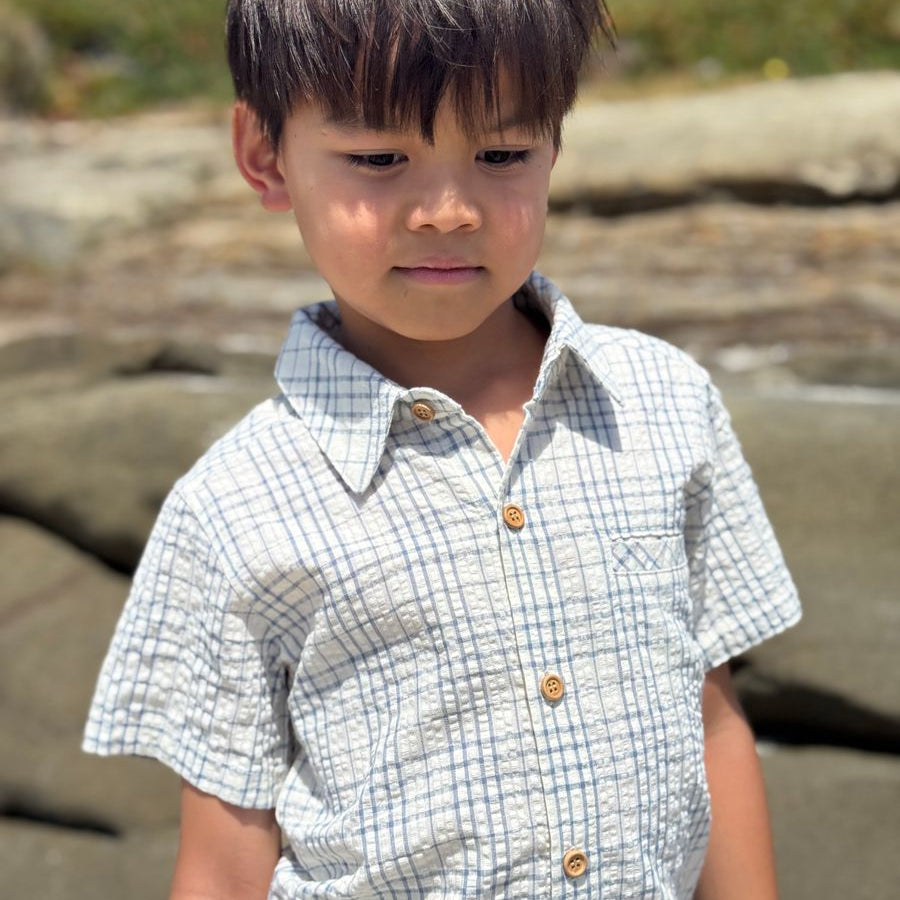 NEWPORT Chambray/Cream Plaid Shirt - Joy