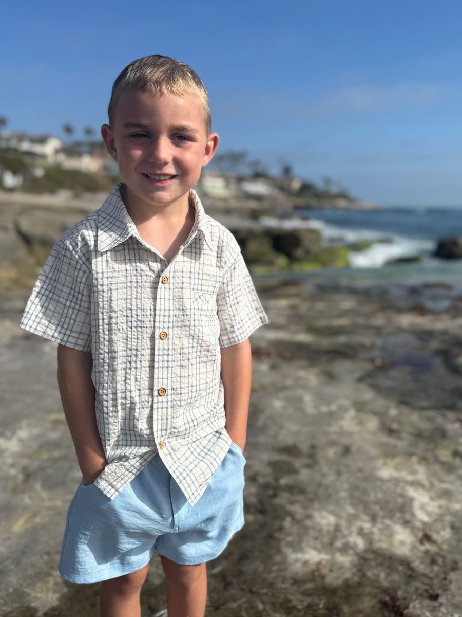 NEWPORT Chambray/Cream Plaid Shirt - Joy
