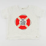 "No Wake Zone" Confetti Raw Edge Tee - Joy