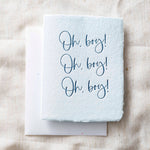 Oh Boy | New Mom, Infant Baby Shower Greeting Card - Joy
