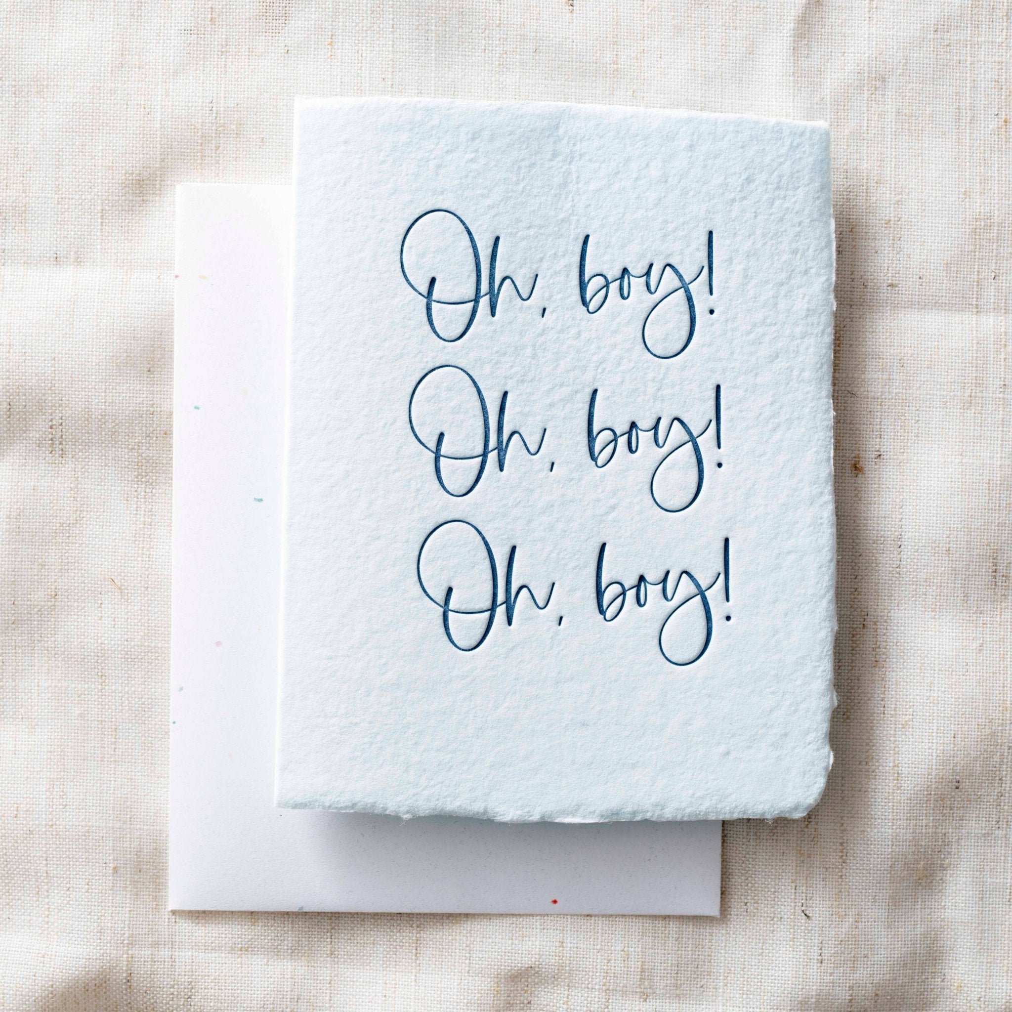 Oh Boy | New Mom, Infant Baby Shower Greeting Card - Joy
