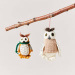 Oliver Owl Felted Woodland Animal Ornament - Joy