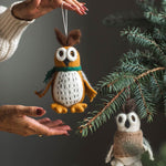 Oliver Owl Felted Woodland Animal Ornament - Joy