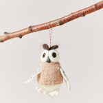 Oliver Owl Felted Woodland Animal Ornament - Joy