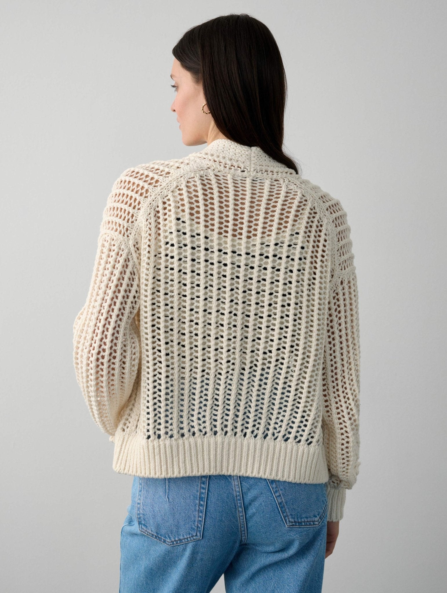 Organic Cotton Open Mesh Cardigan - Joy