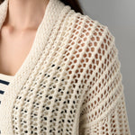 Organic Cotton Open Mesh Cardigan - Joy