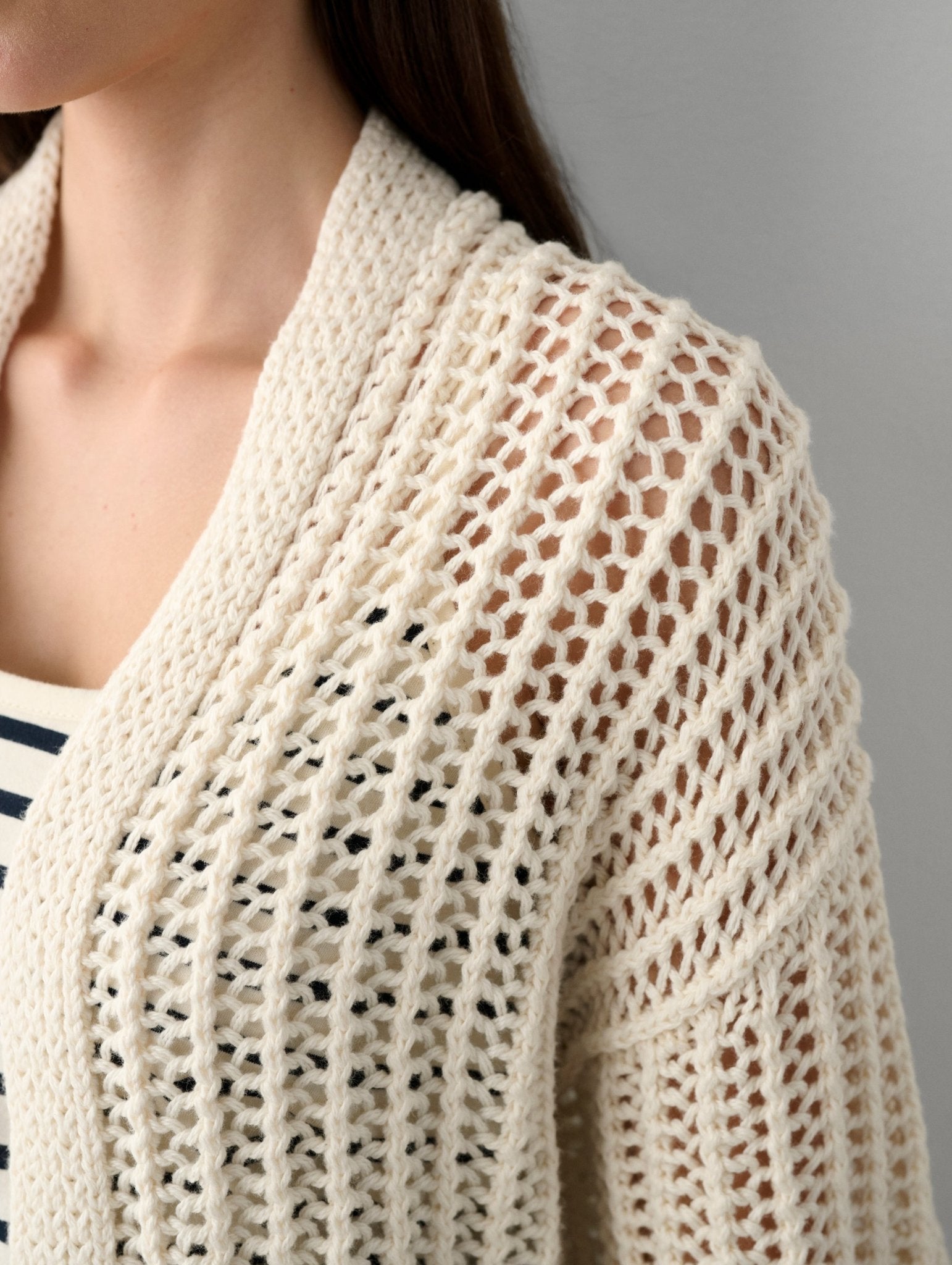Organic Cotton Open Mesh Cardigan - Joy
