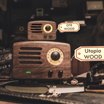 OTR Wood and Utopia Retro Portable FM Radio Bluetooth: Walnut / OTR Wood - Joy