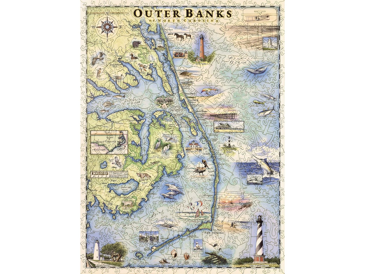 Outer Banks of North Carolina Explorer Map - Joy