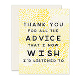 Parental Advice | Funny Mother's Father's Day Card - Joy