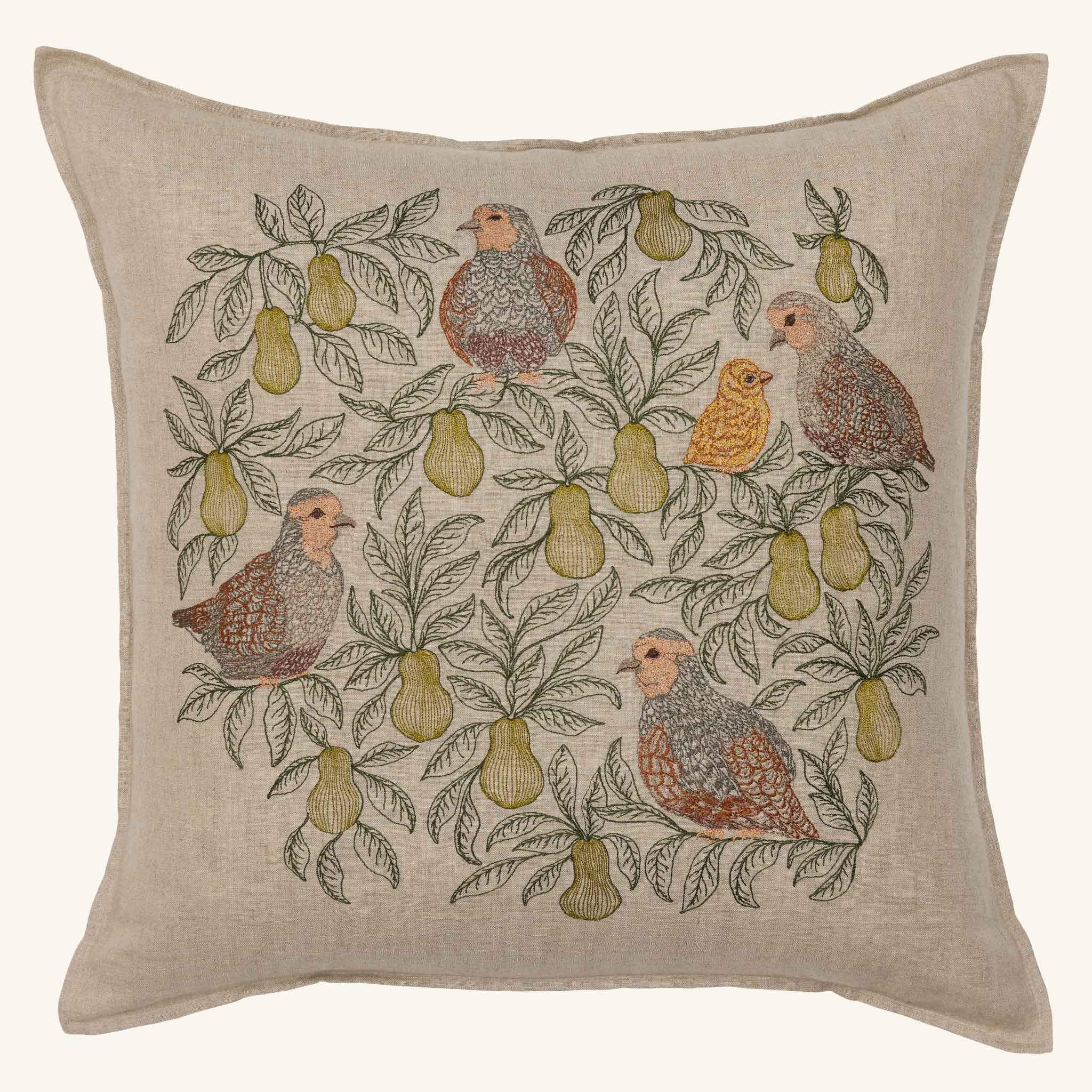 Partridge in a Pear Tree Pillow - Joy Gift Shoppe
