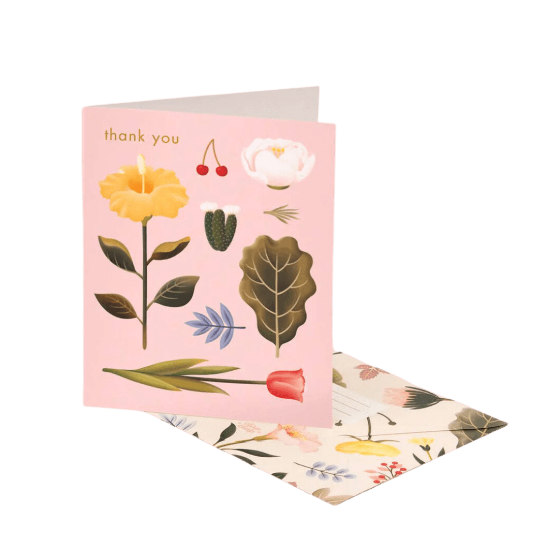 Pastel Blossoms Thank You Card - Blush - Joy