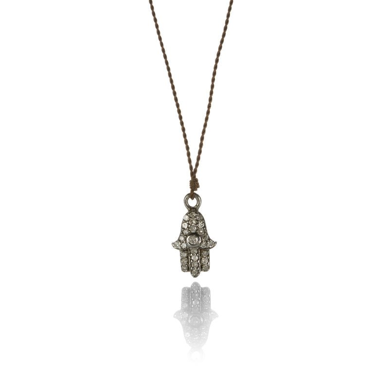 Pave Diamond Hamsa, Silver - Joy Gift Shoppe