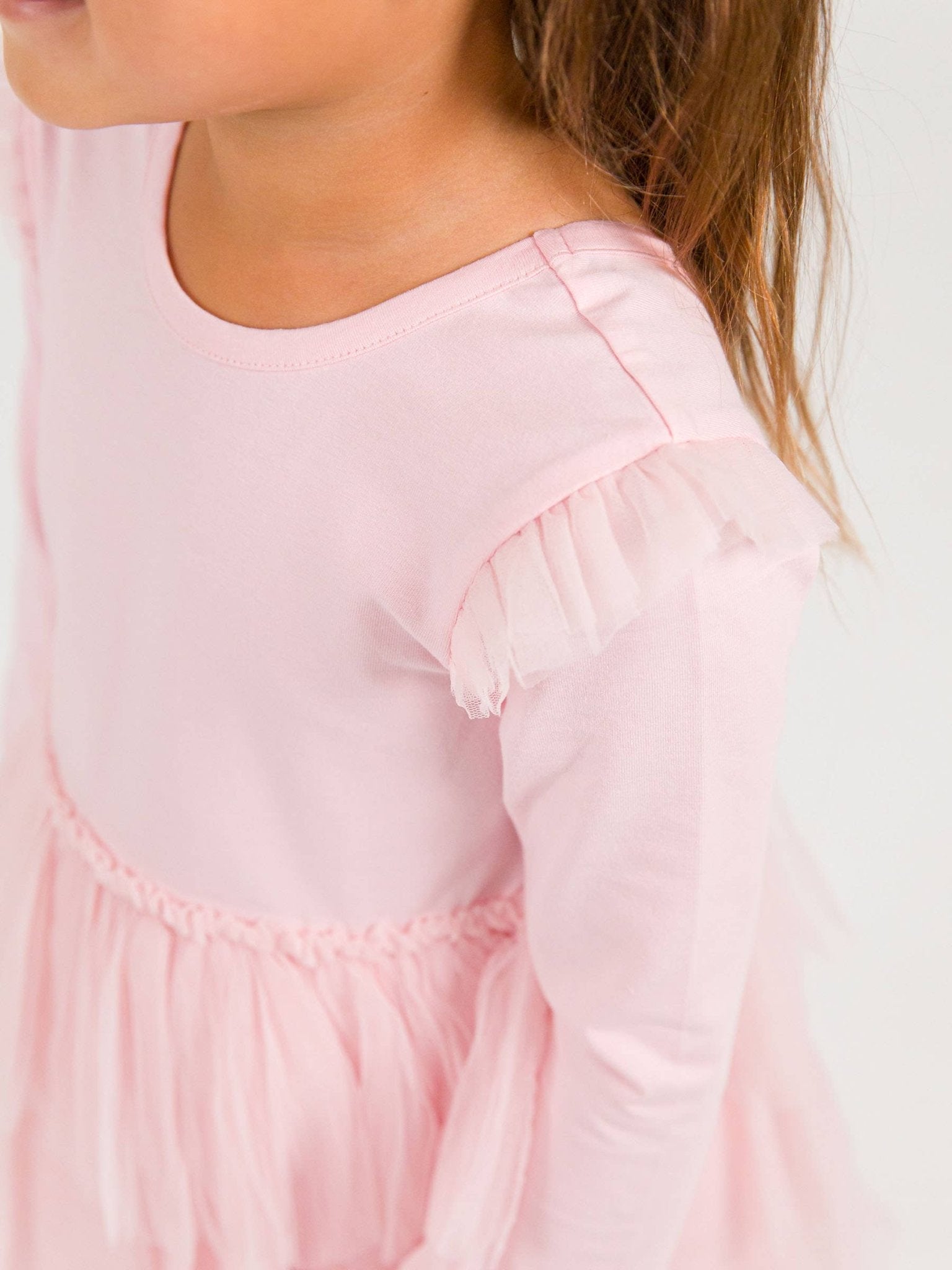 Pink Flutter Tulle LS Twirl Dress | 7Y - Joy
