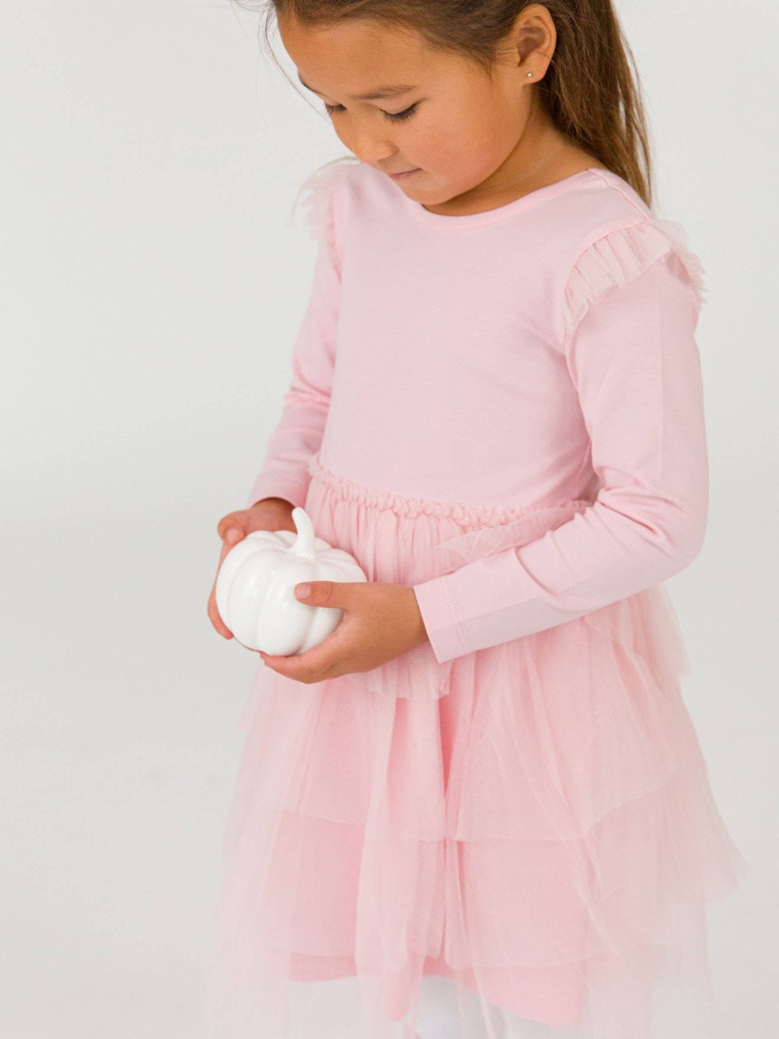 Pink Flutter Tulle LS Twirl Dress | 7Y - Joy