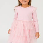 Pink Flutter Tulle LS Twirl Dress | 7Y - Joy