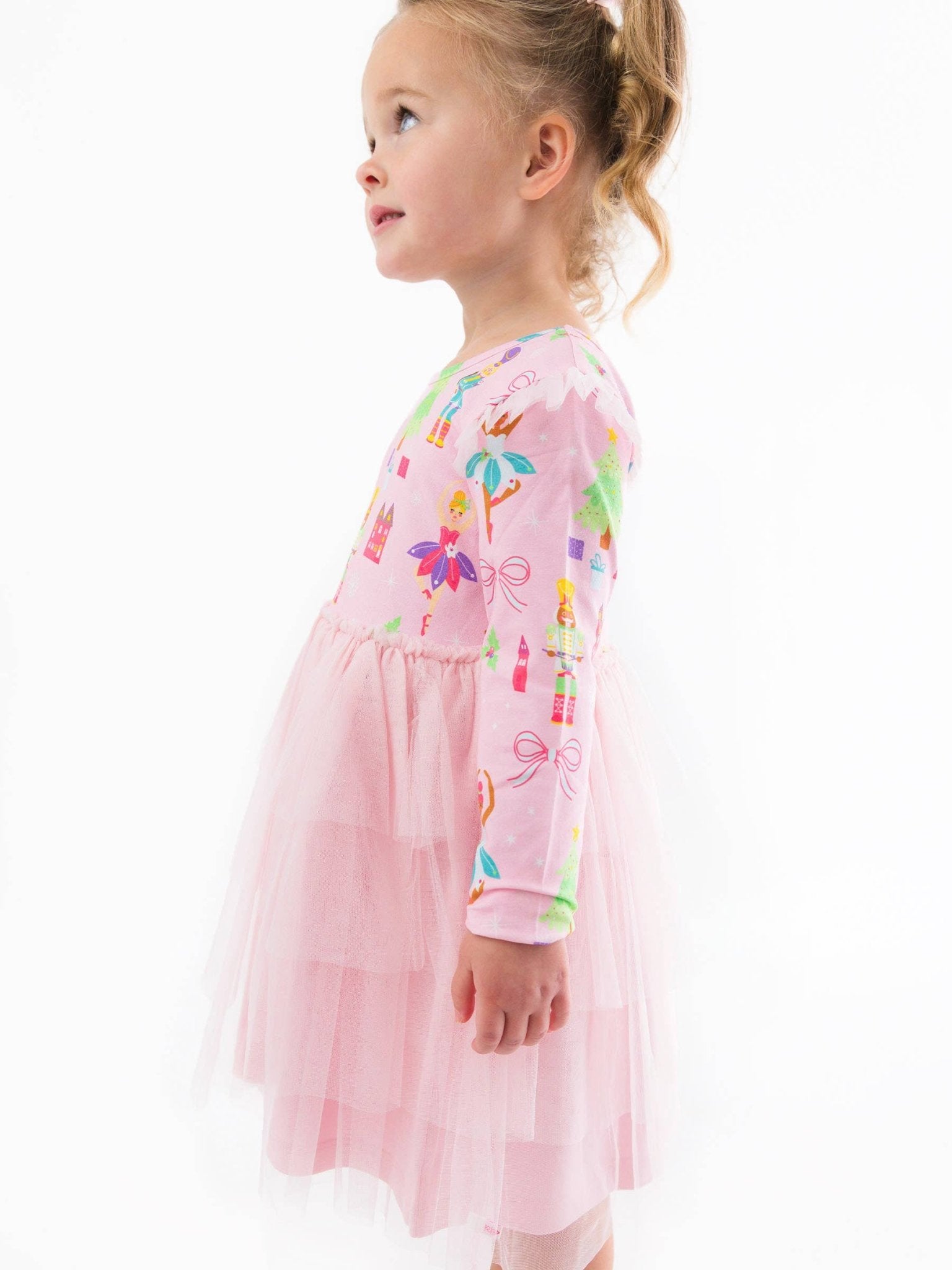 Pink Sugarplum Dreams Flutter Tulle LS Twirl Dress | 12 - 18M - Joy