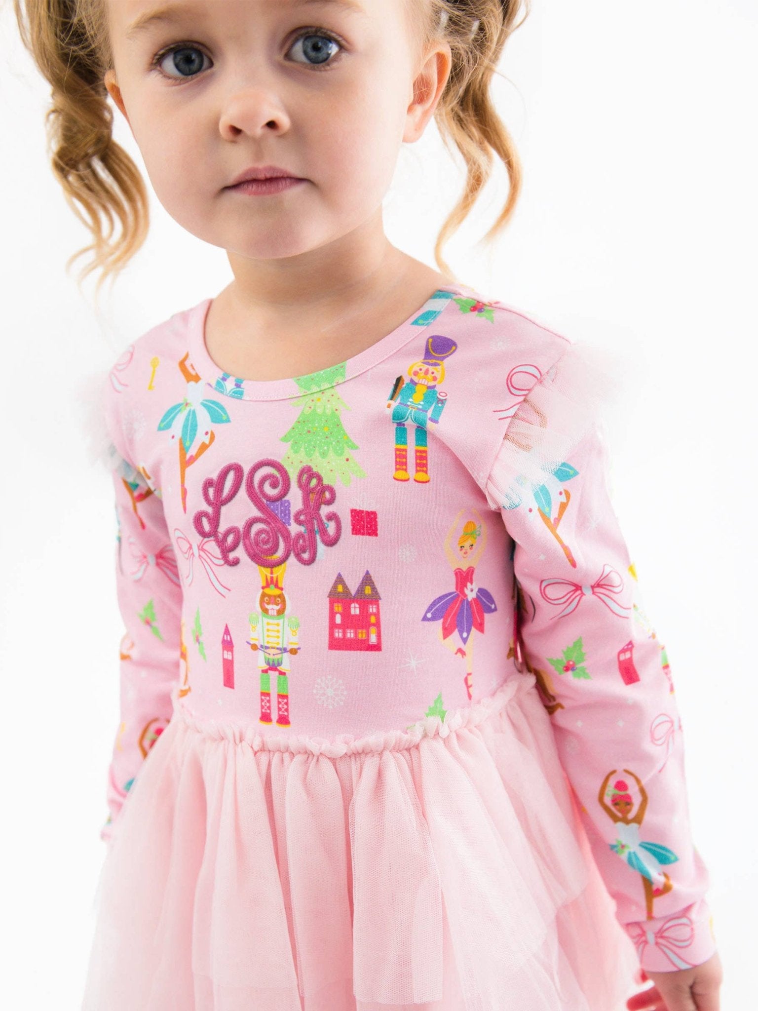 Pink Sugarplum Dreams Flutter Tulle LS Twirl Dress | 12 - 18M - Joy