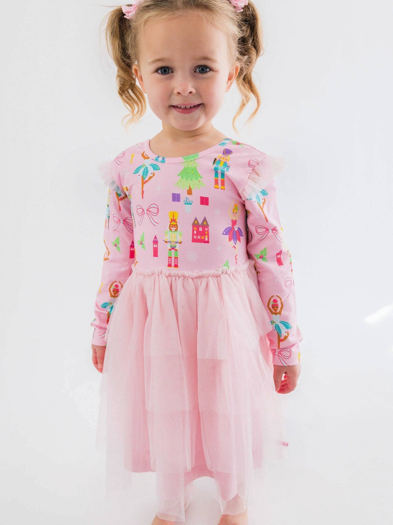 Pink Sugarplum Dreams Flutter Tulle LS Twirl Dress | 12 - 18M - Joy