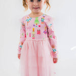 Pink Sugarplum Dreams Flutter Tulle LS Twirl Dress | 18 - 24M - Joy
