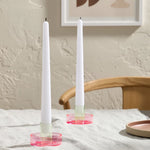 Pink/Green Glass Candle Holder - Joy