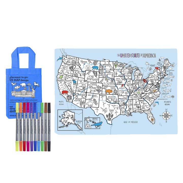 Placemats to Go - US Map - Joy
