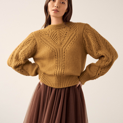 Plush Alpaca Blend Pointelle Crewneck - Joy