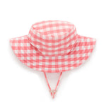 Pomegranate Gingham Broad Brim Swim Hat - Joy Gift Shoppe