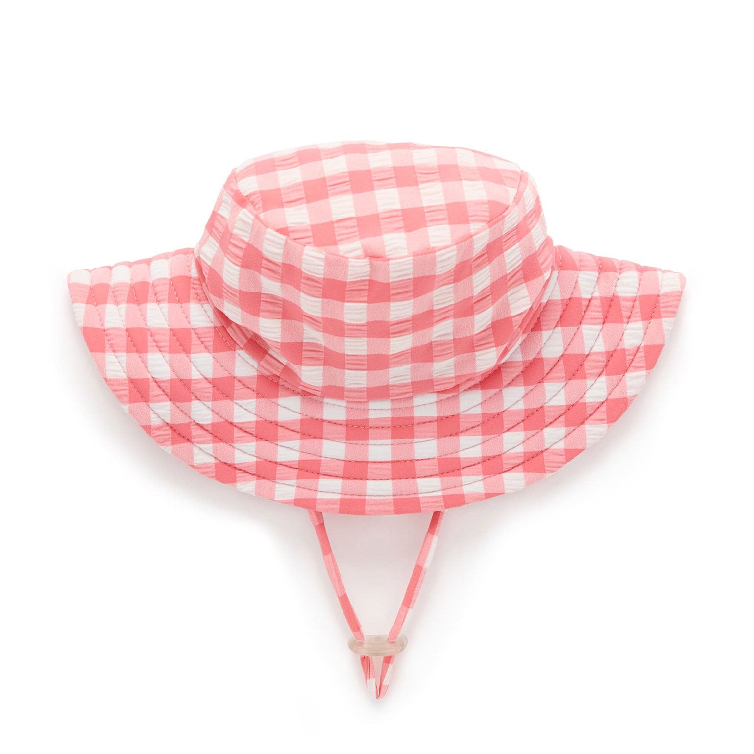 Pomegranate Gingham Broad Brim Swim Hat - Joy Gift Shoppe
