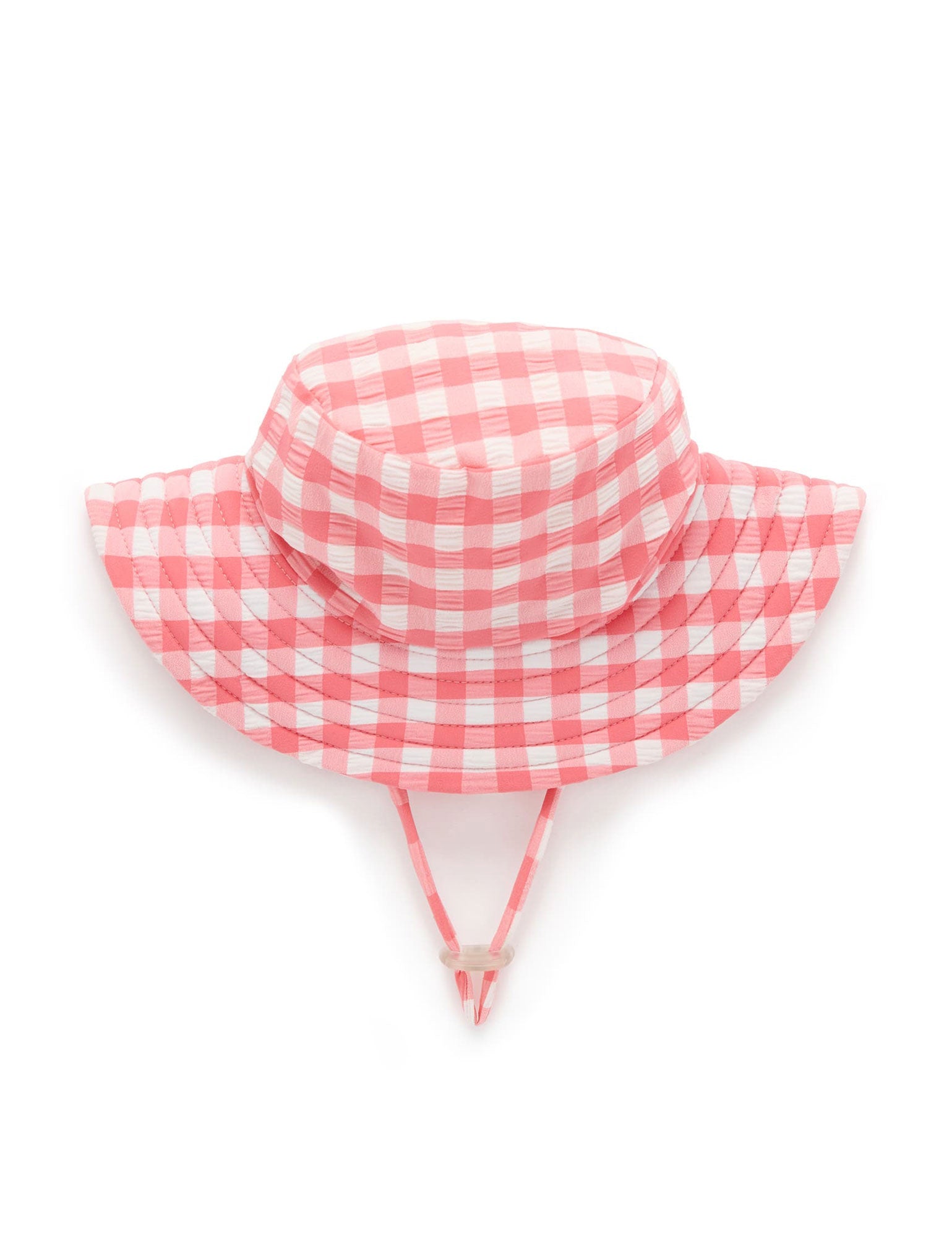 Pomegranate Gingham Broad Brim Swim Hat - Joy Gift Shoppe