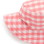Pomegranate Gingham Broad Brim Swim Hat - Joy Gift Shoppe
