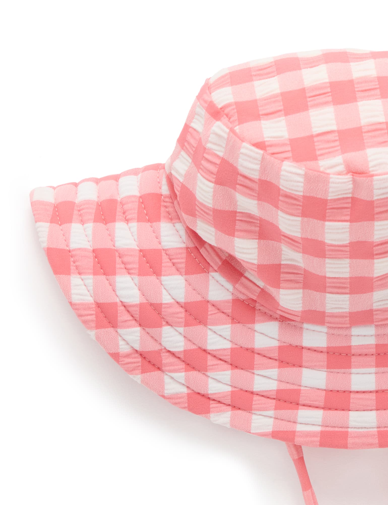 Pomegranate Gingham Broad Brim Swim Hat - Joy Gift Shoppe