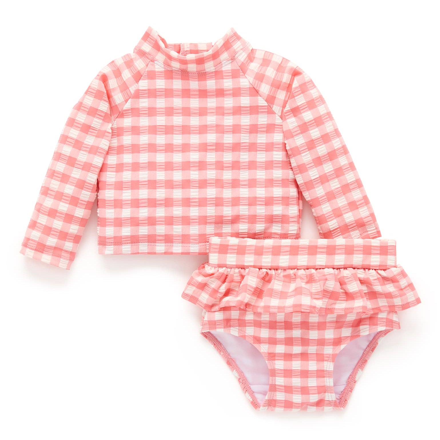 Pomegranate Gingham L/S Rashie Set - Joy Gift Shoppe