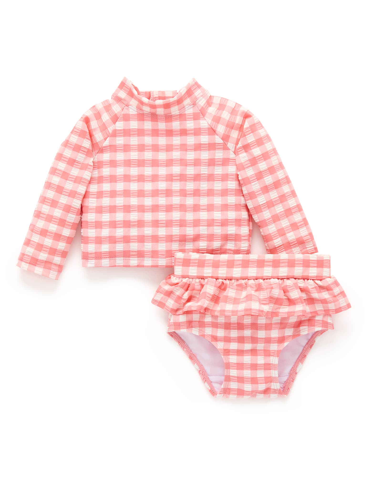 Pomegranate Gingham L/S Rashie Set - Joy Gift Shoppe