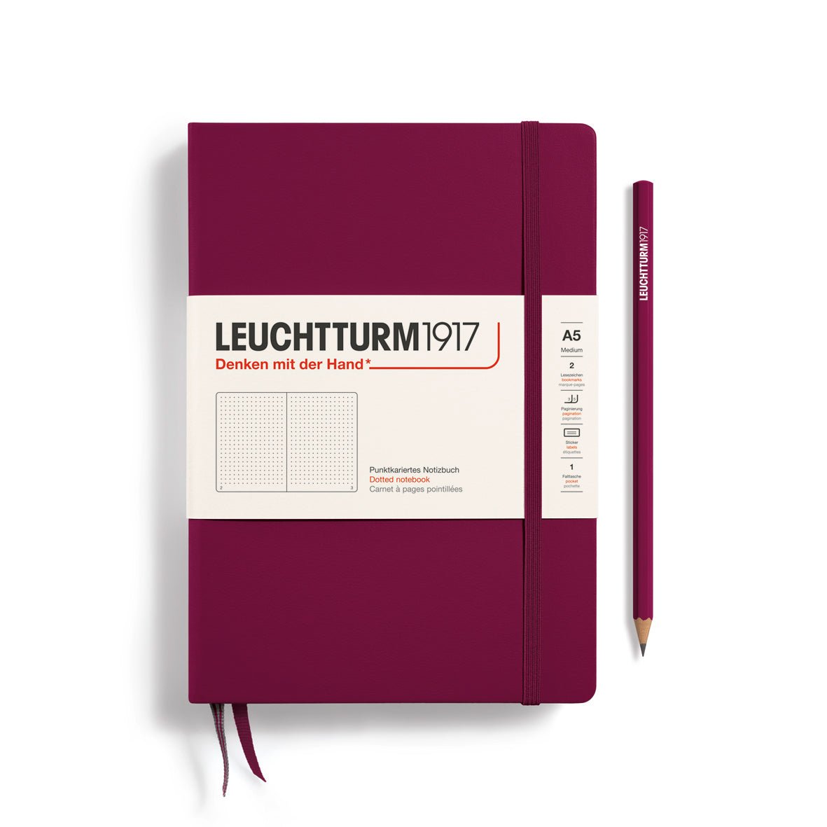 Port Red Medium Hardcover Notebook - Dotted - Joy