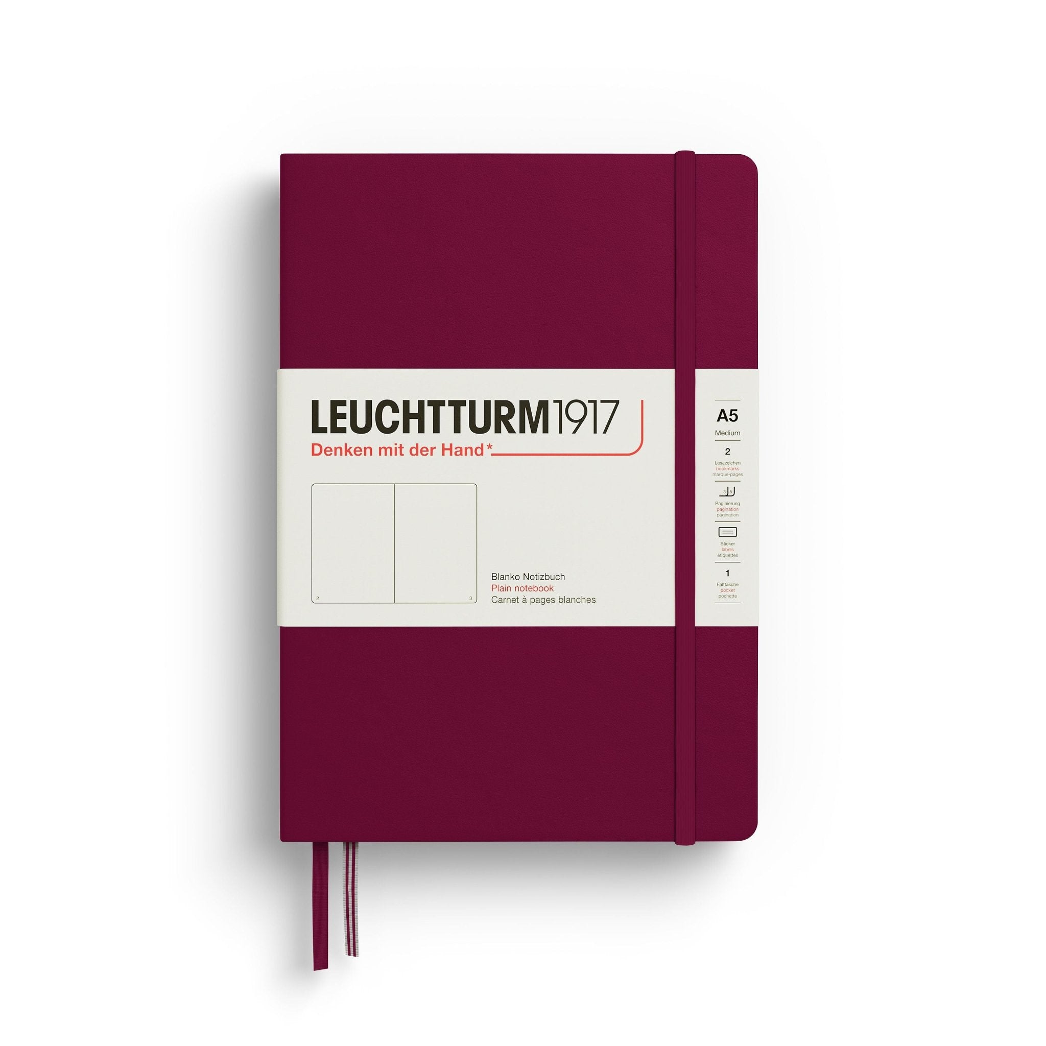 Port Red Medium Hardcover Notebook - Plain - Joy