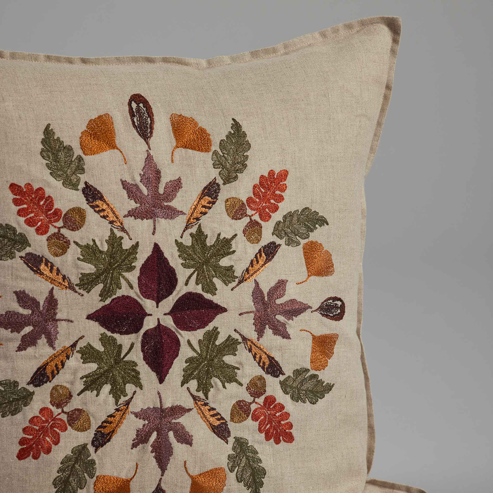 Pressed Leaves Pillow: Pillow Cover with Insert - Joy