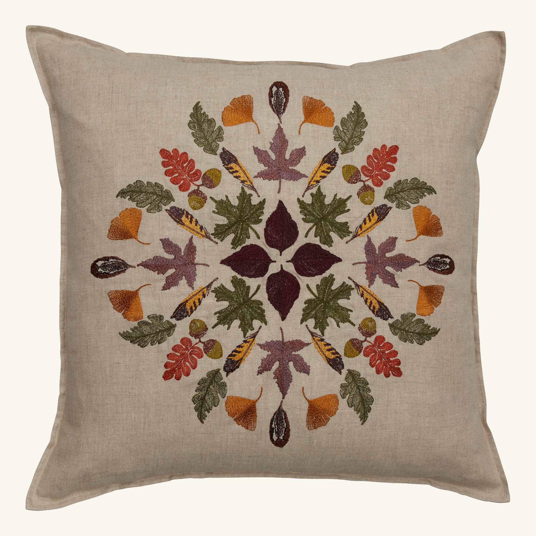 Pressed Leaves Pillow: Pillow Cover with Insert - Joy