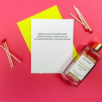 Questionable Decision Making Letterpress Greeting Card - Joy
