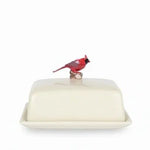Red Cardinal Butter Dish - Joy
