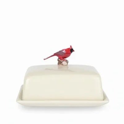 Red Cardinal Butter Dish - Joy