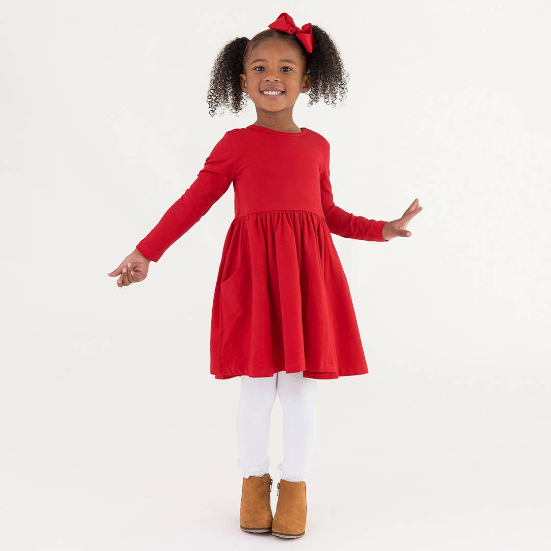 Red Knit LS Twirl Dress | 12 - 18M - Joy