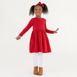 Red Knit LS Twirl Dress | 3 - 6M - Joy