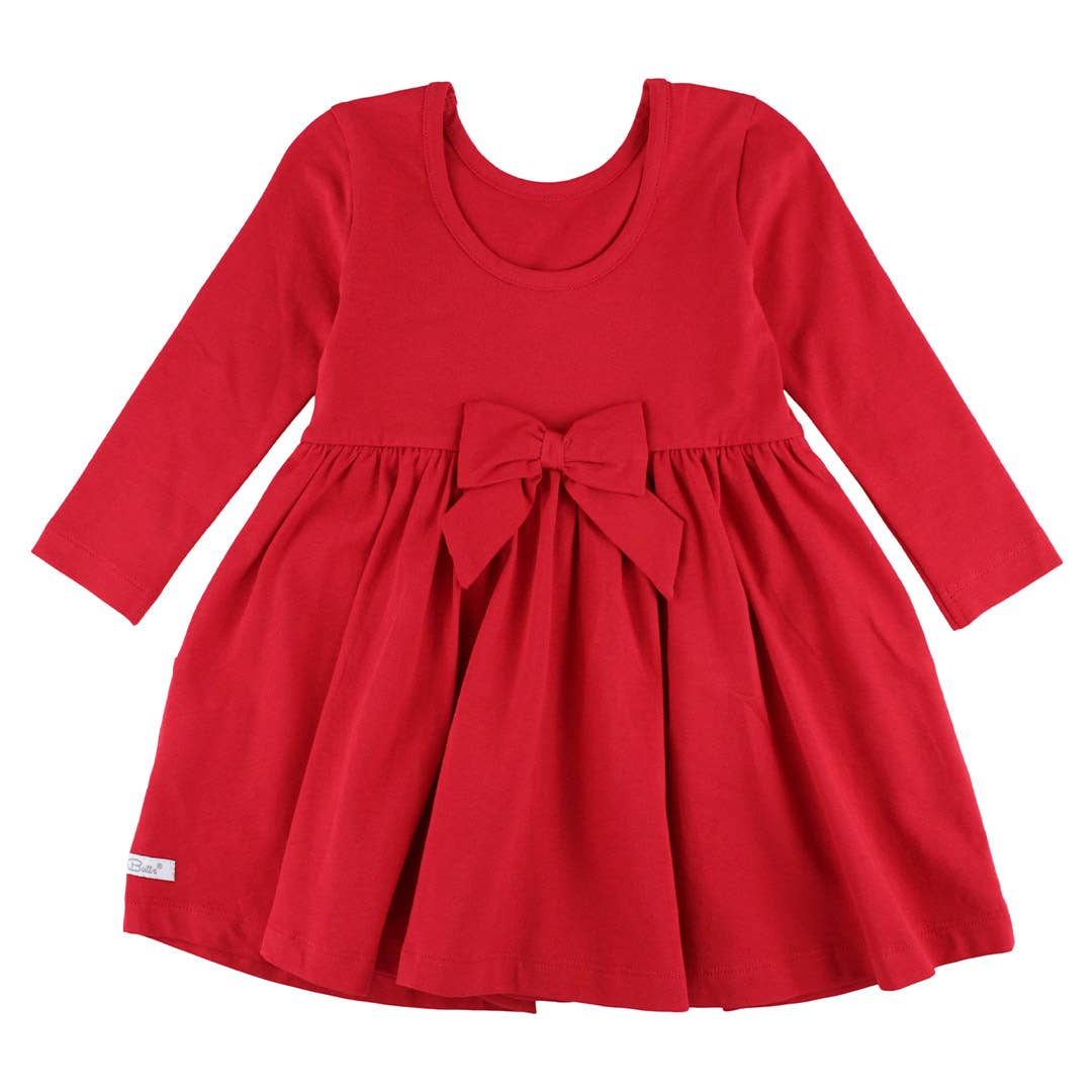 Red Knit LS Twirl Dress | 3 - 6M - Joy