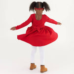 Red Knit LS Twirl Dress | 4T - Joy