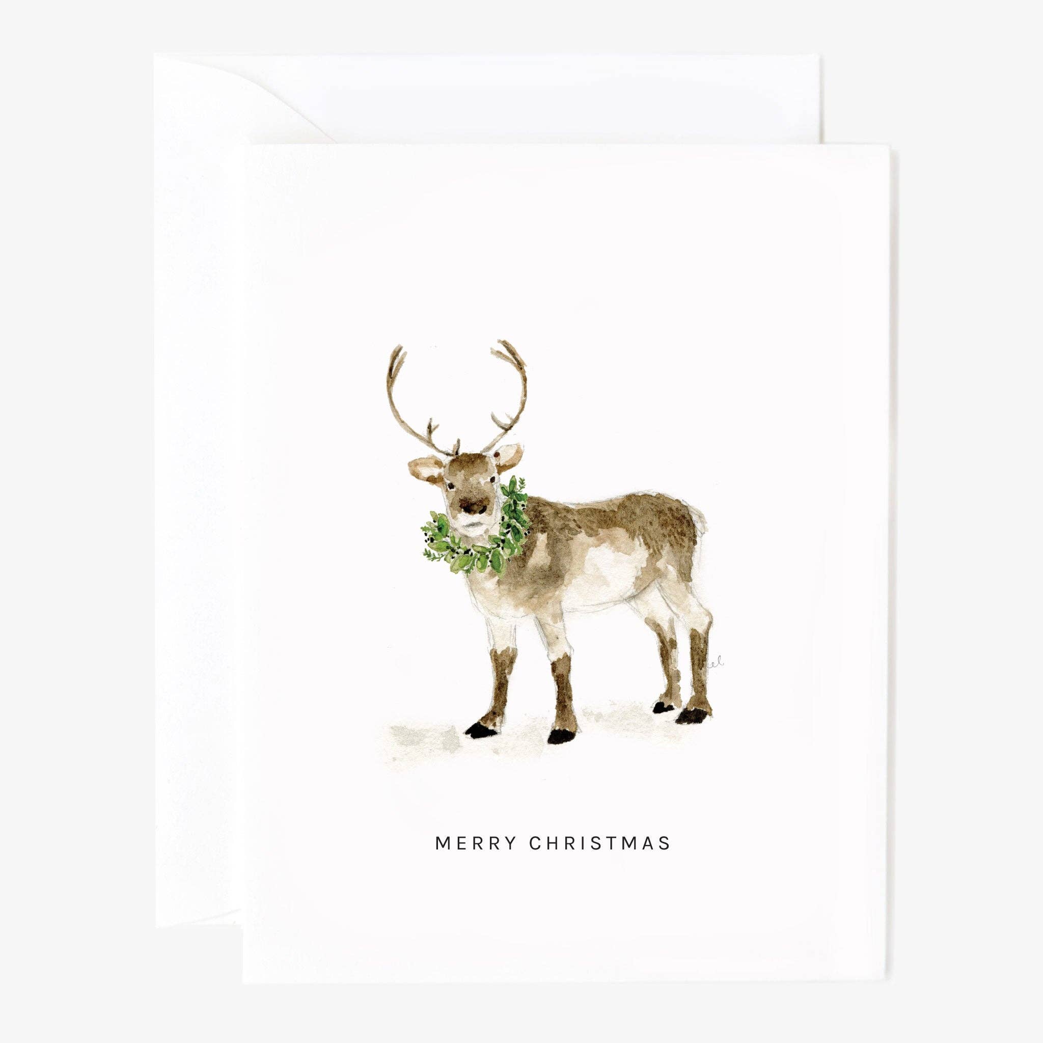 Reindeer Merry Christmas Card - Joy